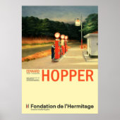 Edward Hopper Gas minimalistische tentoonstelling Poster (Voorkant)