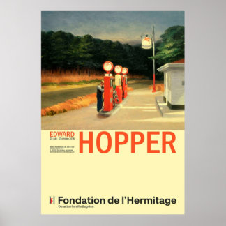 Edward Hopper Gas minimalistische tentoonstelling  Poster