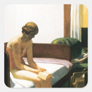 Edward Hopper Hotel Room Vierkante Sticker