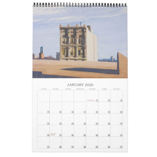 Edward Hopper schildert muurkalender Kalender (Jan 2026)