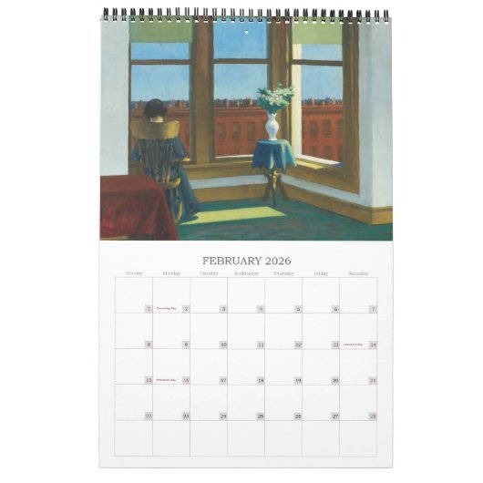 Edward Hopper schildert muurkalender Kalender (Feb 2026)