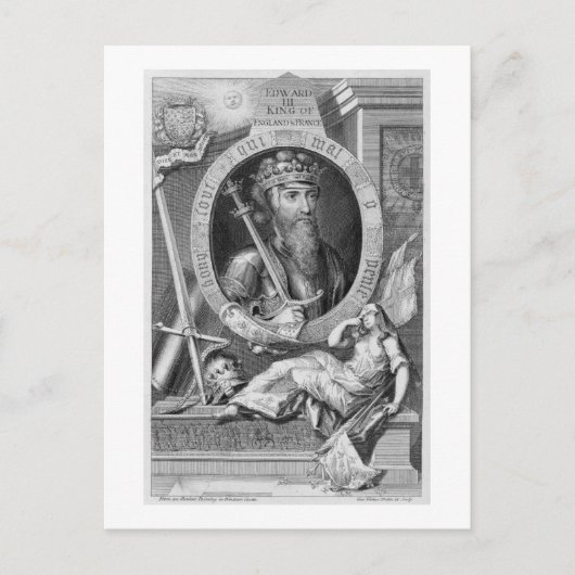 Edward III (1312-77) King of England from 1327, af Briefkaart (Voorkant)