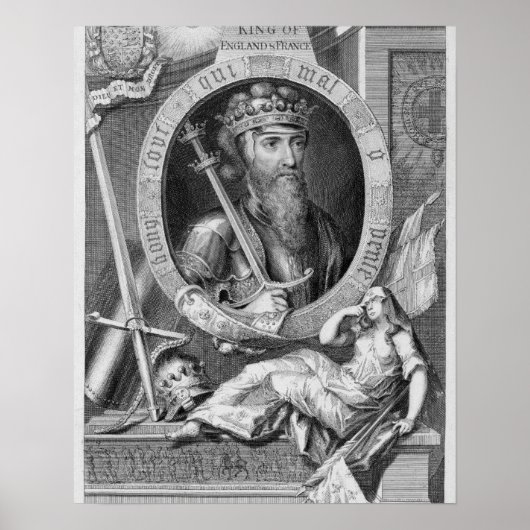 Edward III (1312-77) King of England from 1327, af Poster (Voorkant)