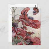 Edward Julius Detmold Poppies en Butterflies Briefkaart (Voorkant / Achterkant)