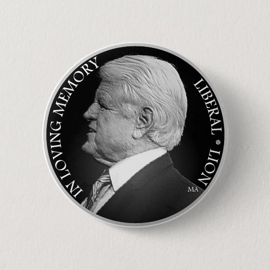 Edward Kennedy B&W Circular Button (Voorkant)