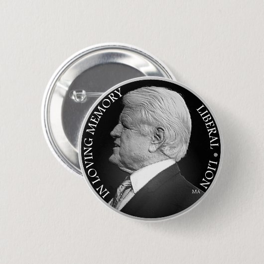 Edward Kennedy B&W Circular Button (Voorkant /achterkant)