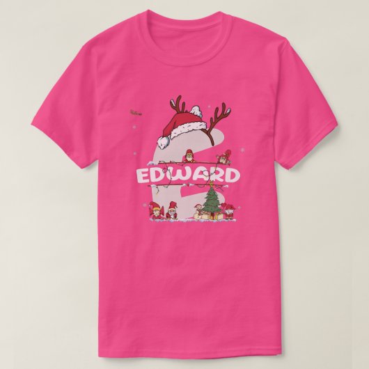 Edward Kerstw Edward Name voor grappige feestdagen T-shirt (Design voorkant)