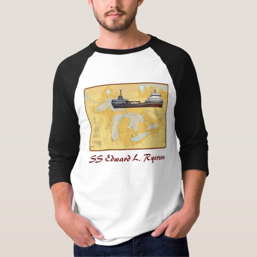 Edward L. Ryerson Great Lakes Ship op grafiek T-shirt (Voorkant)