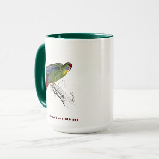 Edward Lear Bird Collectie Red Fronted Paraket Mok (Voorkant links)
