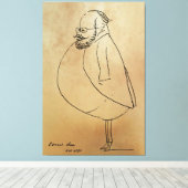 Edward Lear, een zelfkarikatuur Canvas Afdruk (Insitu (Houten vloer))
