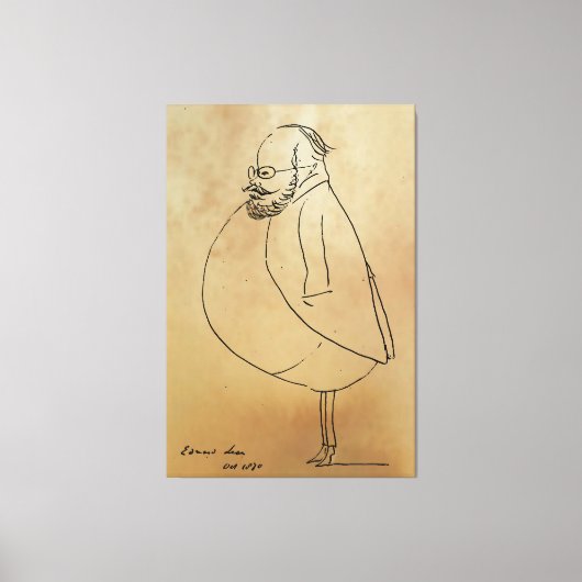 Edward Lear, een zelfkarikatuur Canvas Afdruk (Voorkant)
