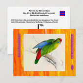 Edward Lear. Rode Parkiet. Briefkaart (Voorkant / Achterkant)