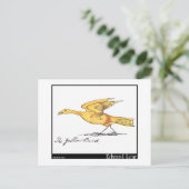 Edward Lear's gele vogel Briefkaart (Staand voorkant)