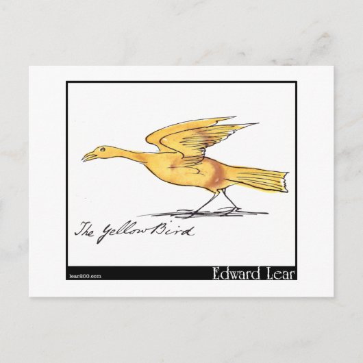Edward Lear's gele vogel Briefkaart (Voorkant)