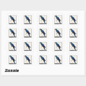 Edward Lear's Hyacint Macaw Vierkante Sticker (Vel)
