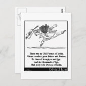 Edward Lear's oude persoon van Ischia Limerick Briefkaart (Voorkant / Achterkant)