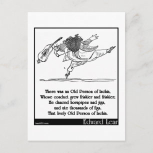 Edward Lear's oude persoon van Ischia Limerick Briefkaart
