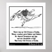 Edward Lear's oude persoon van Ischia Limerick Poster (Voorkant)