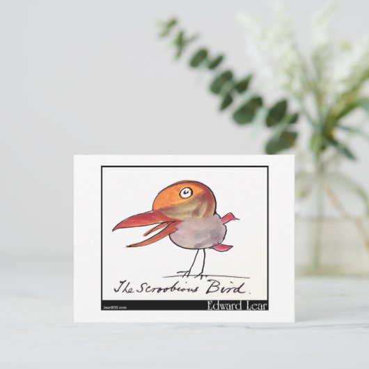 Edward Lear's Scroobious Bird Briefkaart (Staand voorkant)