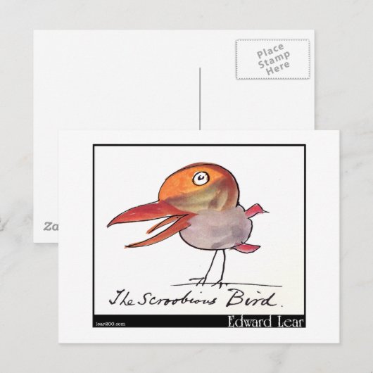 Edward Lear's Scroobious Bird Briefkaart (Voorkant / Achterkant)