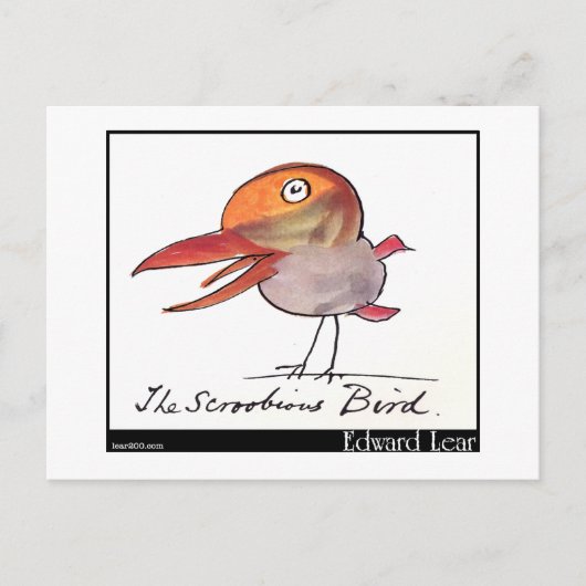 Edward Lear's Scroobious Bird Briefkaart (Voorkant)