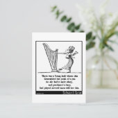 Edward Lear's Young Lady wiens kin Limerick Briefkaart (Staand voorkant)