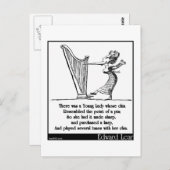 Edward Lear's Young Lady wiens kin Limerick Briefkaart (Voorkant / Achterkant)