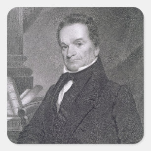 Edward Livingston, gegraveerd door Edward Wellmore Vierkante Sticker
