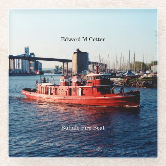 Edward M. Cotter glass onderzetter Glazen Onderzetter (Voorkant)