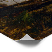 Edward Mitchell Banister Moon over een haven Poster (Hoek)