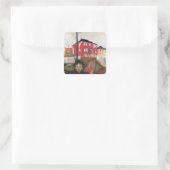 Edward Munch Art Painting Vierkante Sticker (Tas)