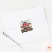 Edward Munch Art Painting Vierkante Sticker (Envelop)