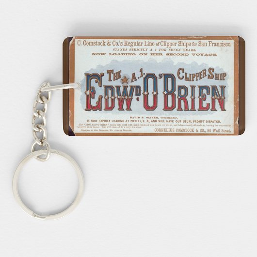 Edward O'Brien Clipper zeilschip 1900 Sleutelhanger