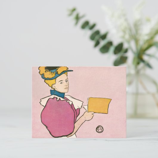 Edward Penfield Illustration of a Woman Poster Pos Briefkaart (Staand voorkant)
