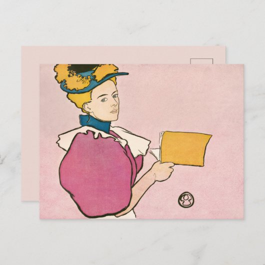 Edward Penfield Illustration of a Woman Poster Pos Briefkaart (Voorkant / Achterkant)