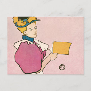 Edward Penfield Illustration of a Woman Poster Pos Briefkaart