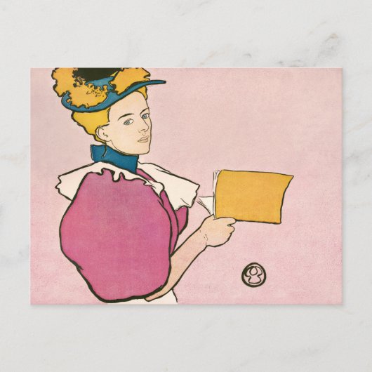 Edward Penfield Illustration of a Woman Poster Pos Briefkaart (Voorkant)