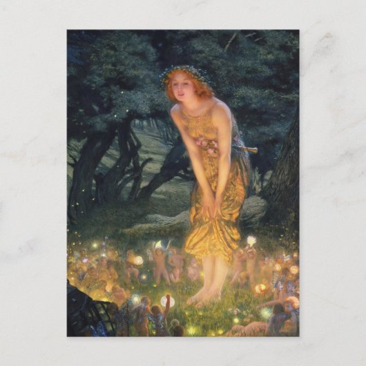 Edward Robert Hughes Midsummer Eve Fairy Schilderi Briefkaart (Voorkant)