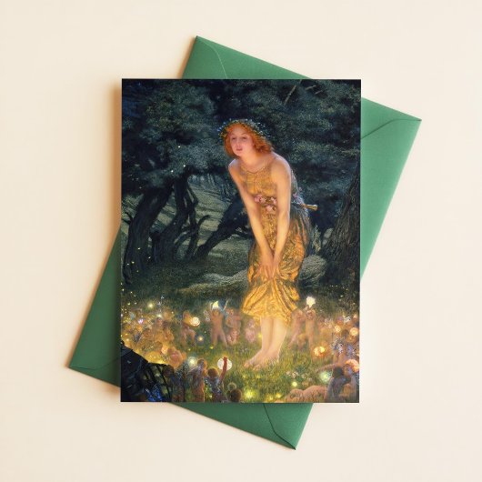Edward Robert Hughes Midsummer Eve Fairy Schilderi Briefkaart