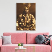 Edward S Curtis A Piegan Dandy Canvas Afdruk (Insitu (Woonkamer))