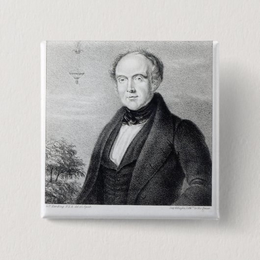 Edward Spencer, lithograaf van Dag & Haghe Vierkante Button 5,1 Cm (Voorkant)