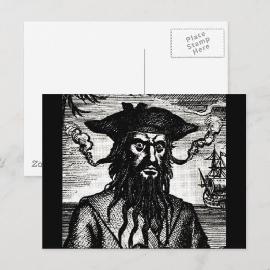 Edward Teach Portrait Briefkaart (Voorkant / Achterkant)