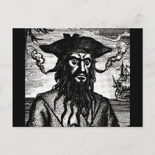 Edward Teach Portrait Briefkaart (Voorkant)