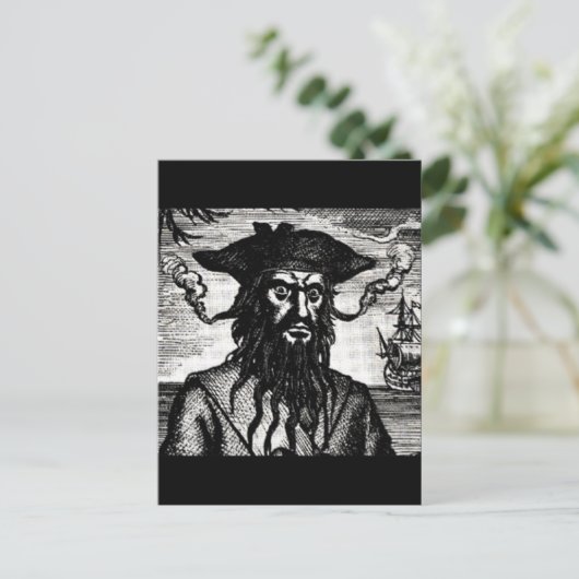 Edward Teach Portrait Briefkaart (Staand voorkant)