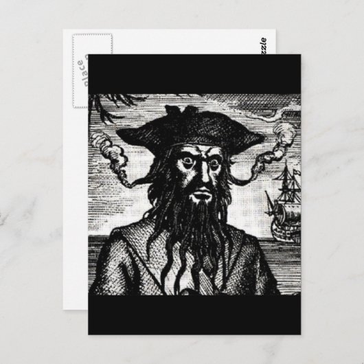 Edward Teach Portrait Briefkaart (Voorkant / Achterkant)