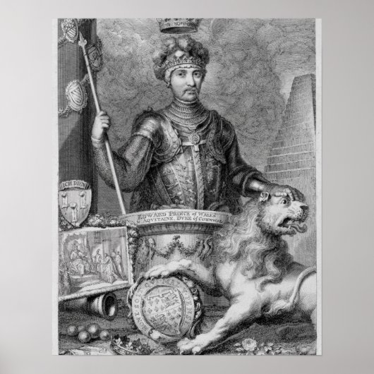 Edward The Black Prince (1330-76) na het monume Poster (Voorkant)