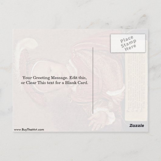 Edward Vi. Als kind door Hans Holbein, jongere Briefkaart (Achterkant)