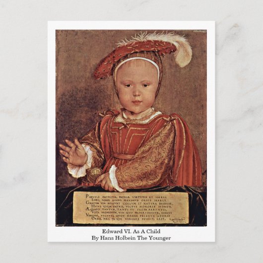 Edward Vi. Als kind door Hans Holbein, jongere Briefkaart (Voorkant)