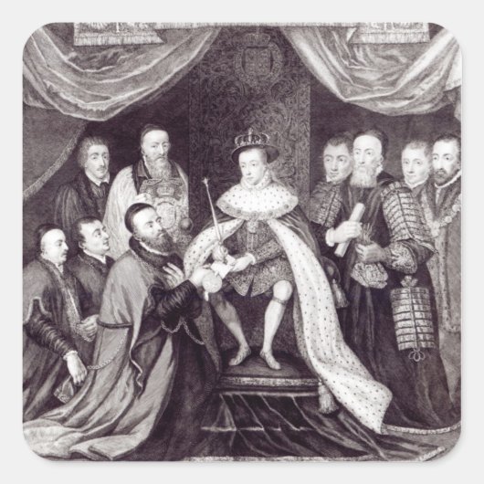 Edward VI Verlening van het Handvest Vierkante Sticker (Voorkant)