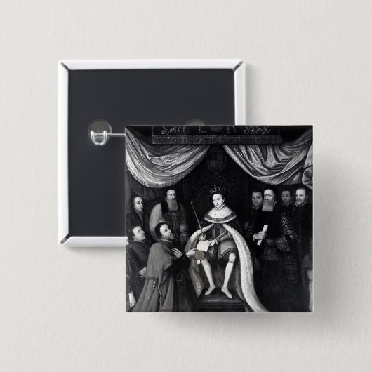 Edward VI Vierkante Button 5,1 Cm (Voorkant /achterkant)